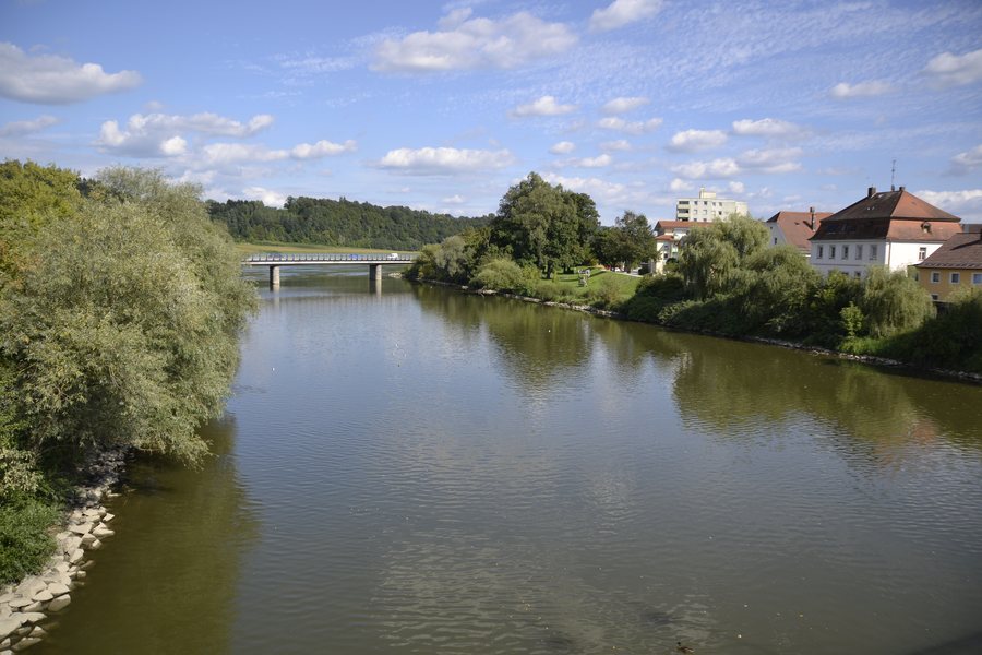 Vils in Vilshofen an der Donau shortly before its confluence with the Danube