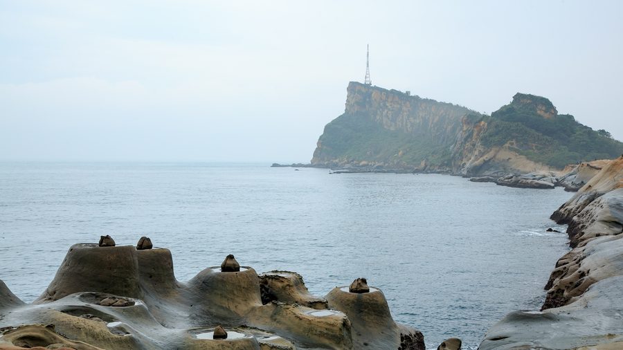 Paysage rocheux dans le géoparc de Yehliu à Taïwan