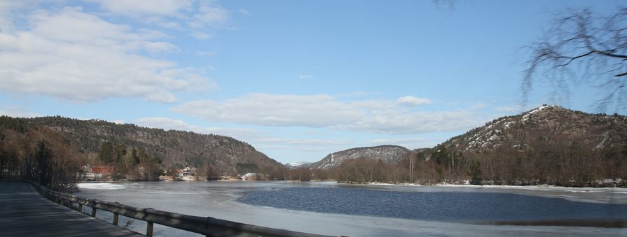 Paysage fluvial sur l’Audna près de Vigeland