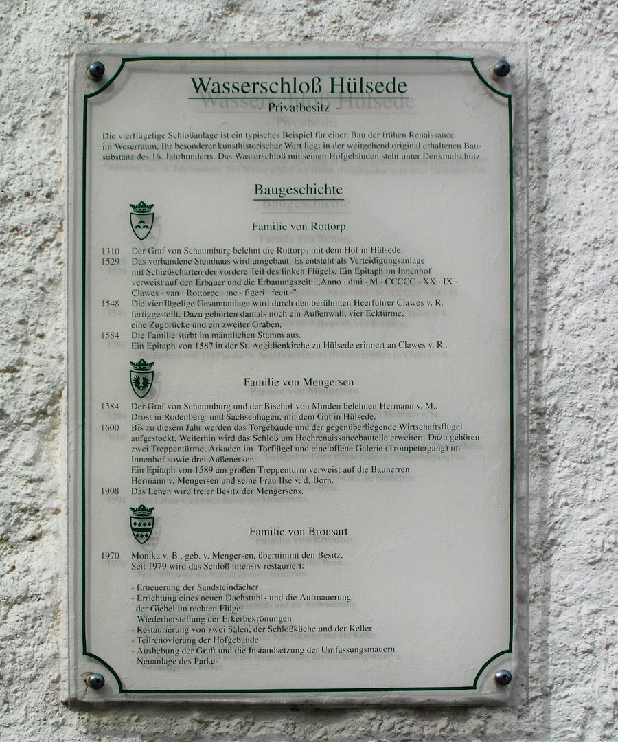 Panneau d’information sur le château d’eau de Hülsede