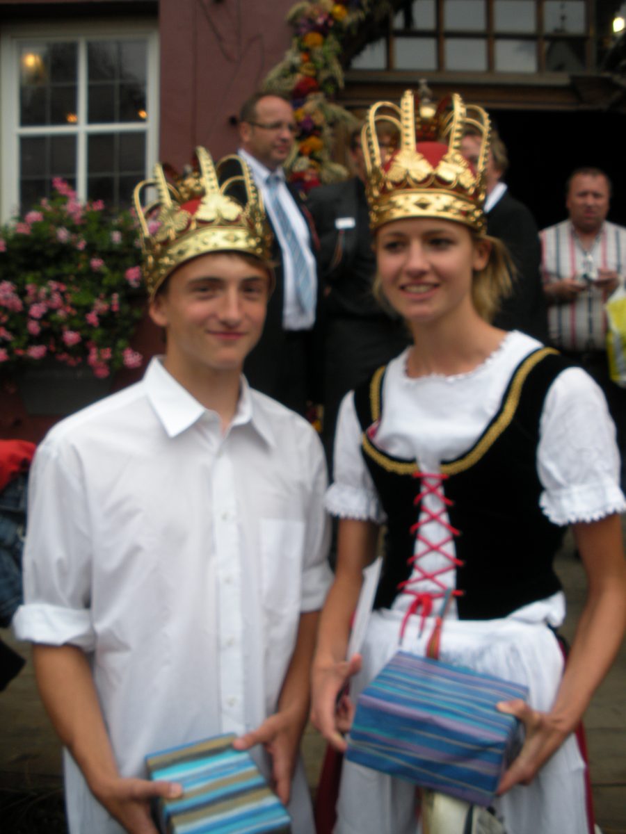 Le couple royal des bergers lors du Schäferlauf à Markgröningen en 2008