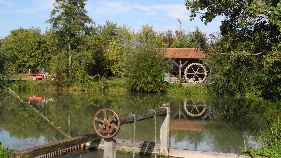 Roue à puiser l’eau au Fränkische Freilandmuseum de Bad Windsheim