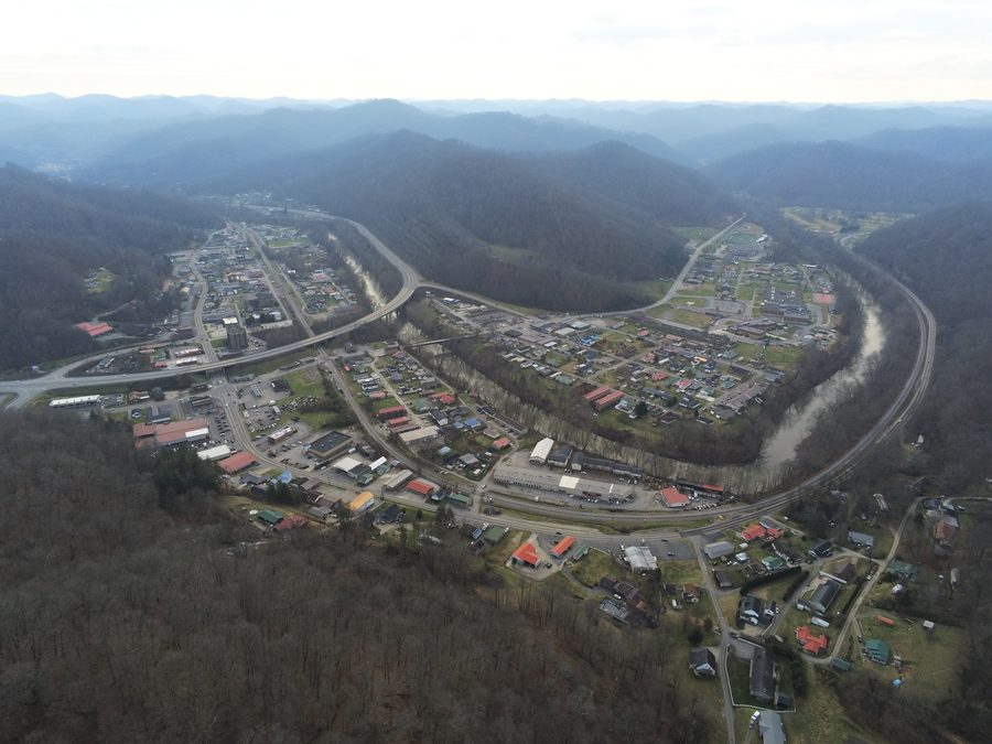 Vue aérienne de Chapmanville en Virginie-Occidentale