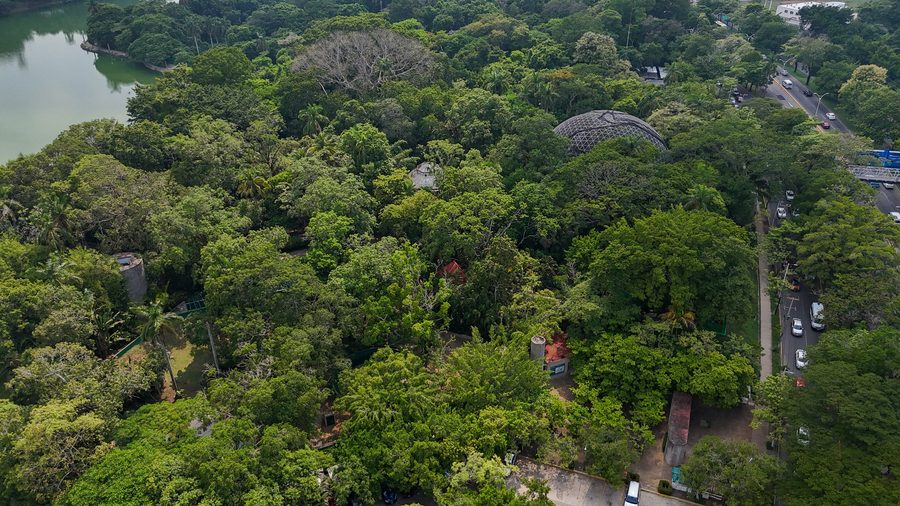Luftaufnahme von Villahermosa im mexikanischen Bundesstaat Tabasco