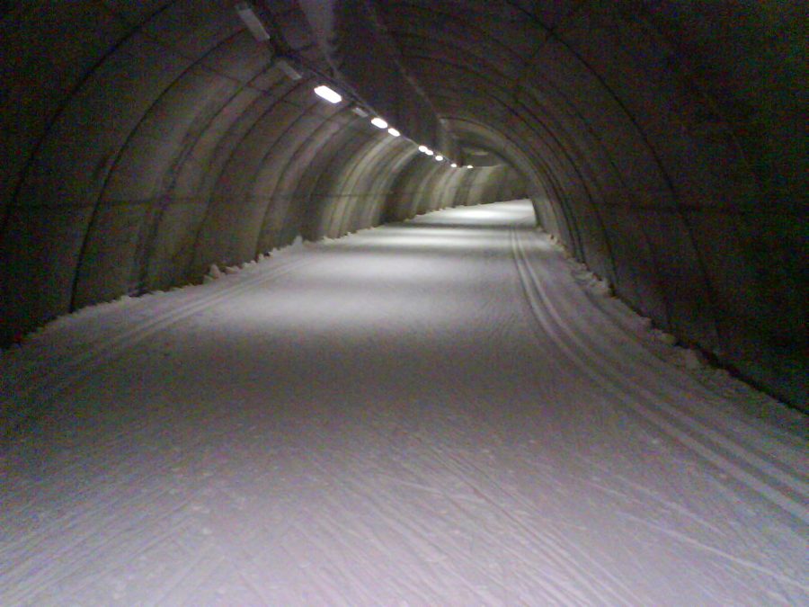Vue intérieure du tunnel de ski de Torsby