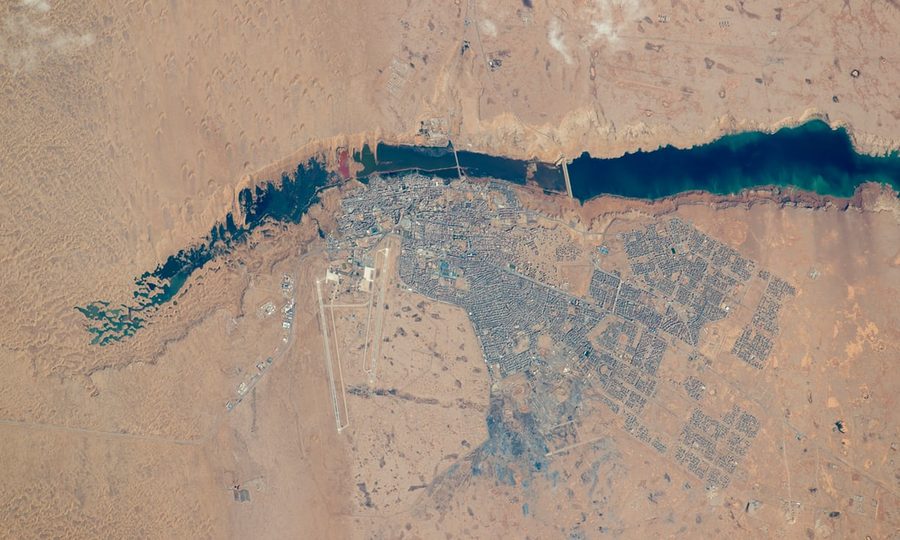 Vue d’El Aaiún depuis la Station spatiale internationale