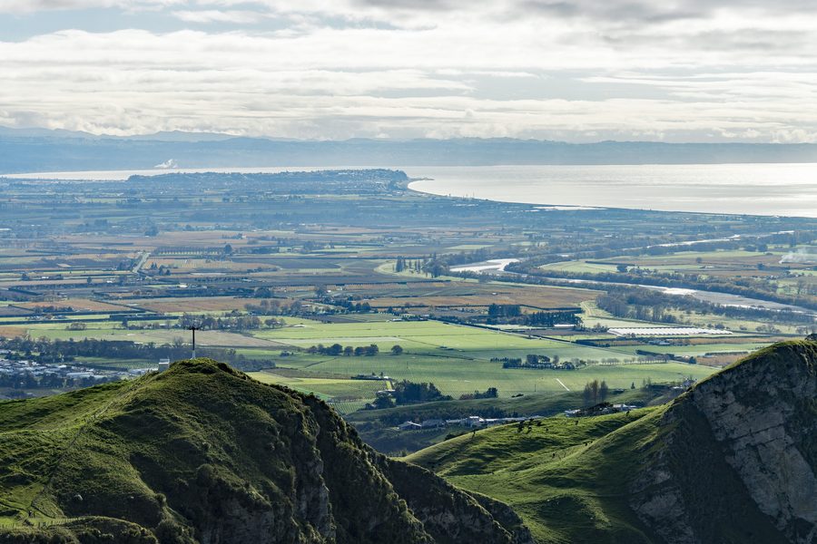Vue depuis Te Mata Peak près de Havelock North sur la Hawke's Bay