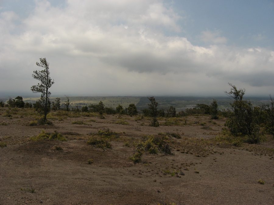 Paysage volcanique aride dans le parc national des volcans d’Hawaiʻi à Hawaiʻi Island