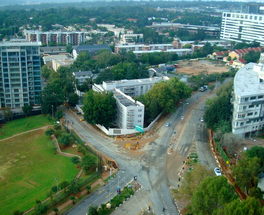 Intersection de rues à Sandton, Johannesburg
