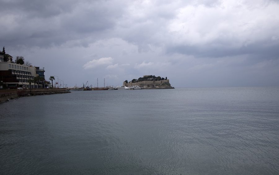 Güvercinada, also known as Pigeon Island, viewed from Kuşadası