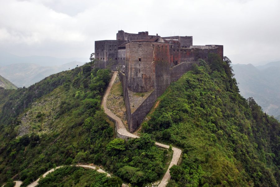 Vue aérienne de la Citadelle Laferrière dans le nord d’Haïti