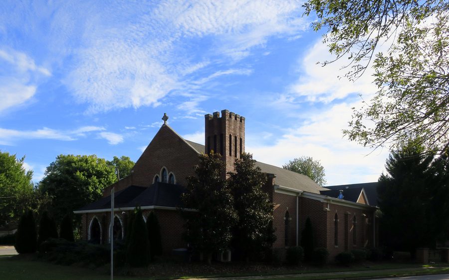 Extérieur de l’église catholique Saint Theresa à Leeds, en Alabama