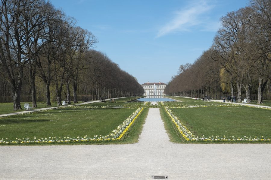 Neues Schloss Schleißheim avec le parc du château à Oberschleißheim