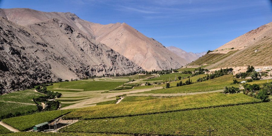 Paysage de la vallée de l’Elqui dans la région de Coquimbo