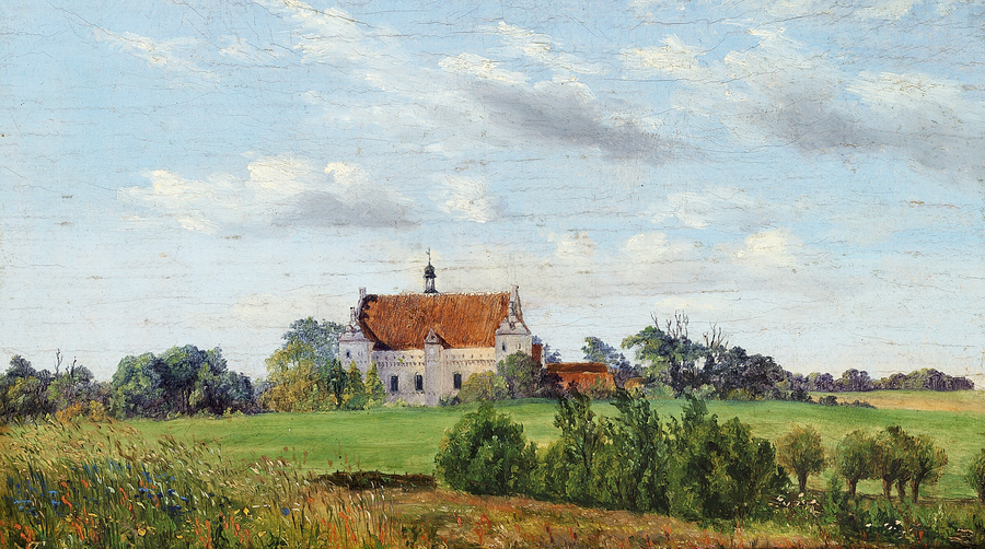 Représentation historique du manoir d’Ørbæklunde en Fionie