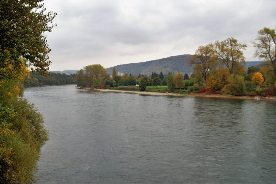 Vue sur le Rhin depuis le pont du Rhin de Zurzach-Rheinheim