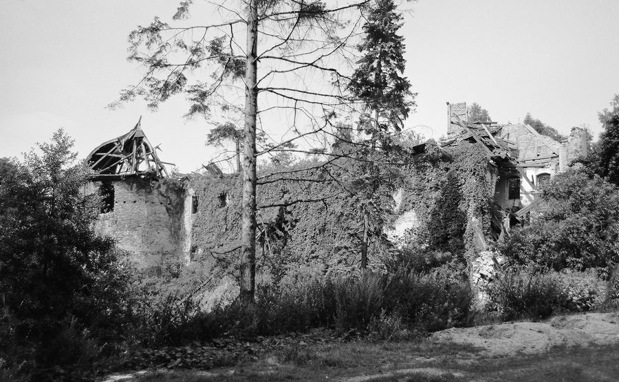 Ruine historique du château de Mechelgrün, à l’origine une forteresse aquatique médiévale