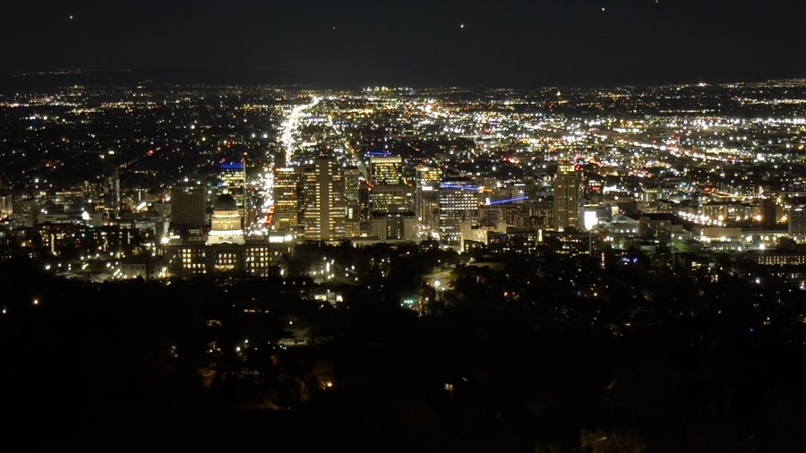 Skyline de Salt Lake City la nuit
