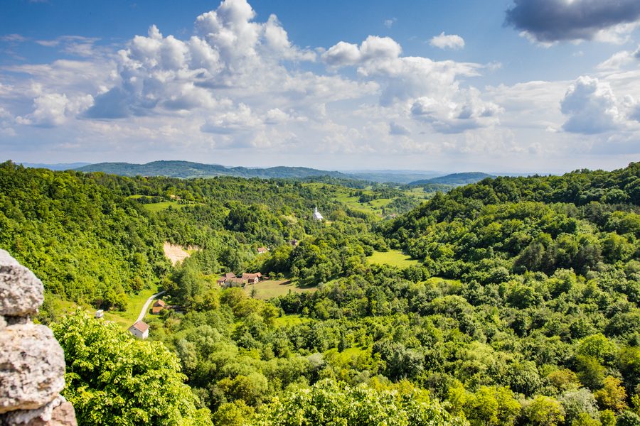 Vue des ruines du château de Zrin dans la commune de Dvor