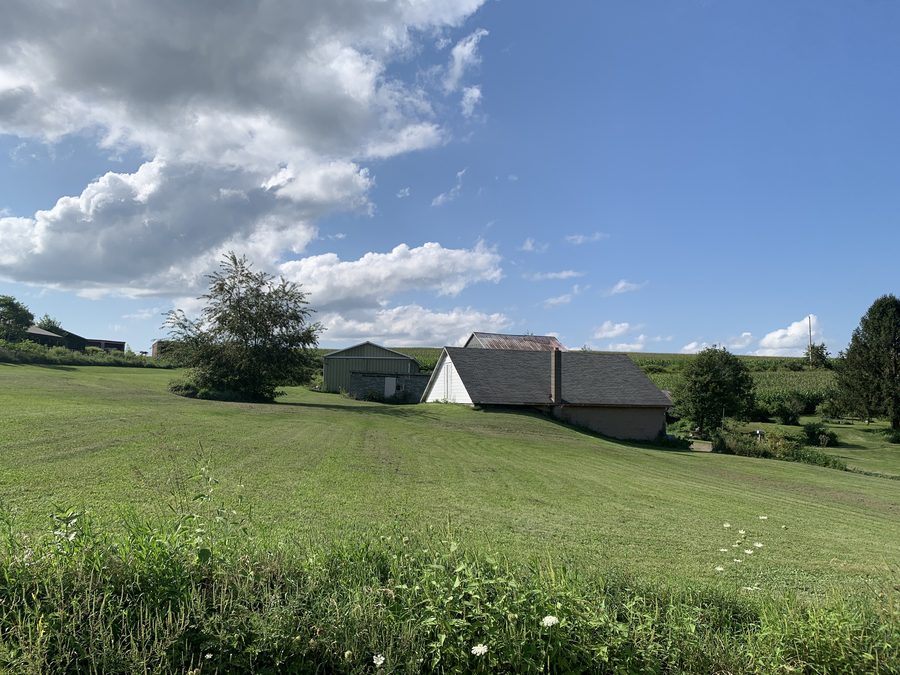 Vue du paysage depuis Picnic Grove Road à Numidia, Pennsylvanie