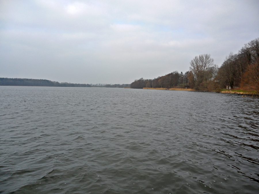 Belauer See dans le village de Belau avec une jetée au bord du rivage