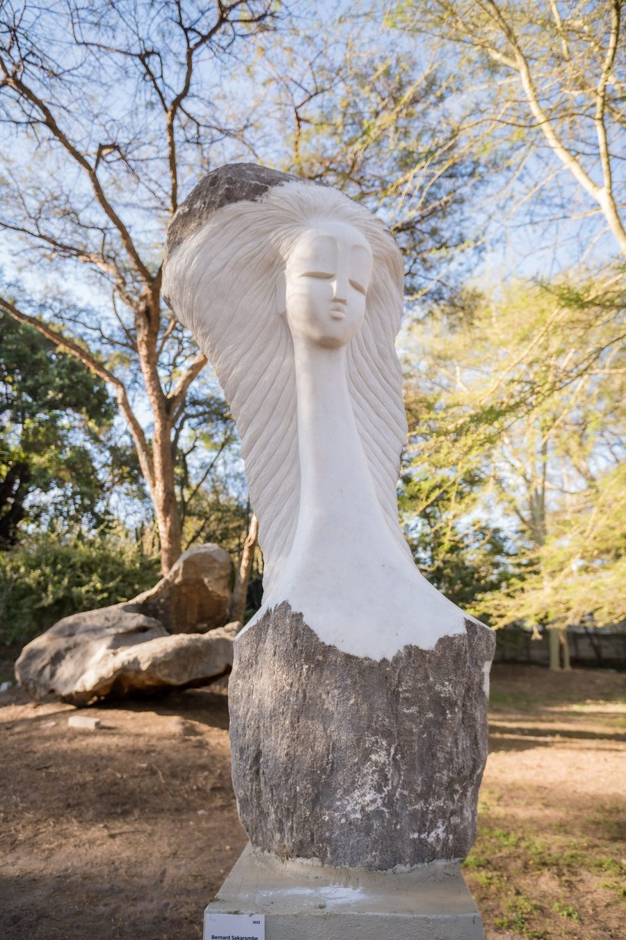 Sculpture en pierre au Chapungu Sculpture Park à Harare
