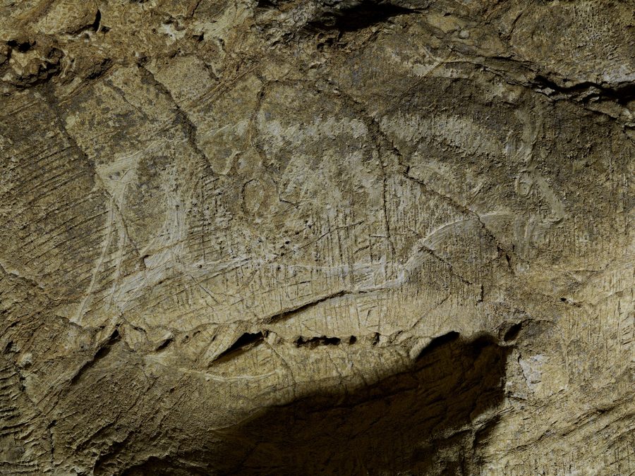 Gravure de bouquetin de la grotte d’Altxerri près d’Aia