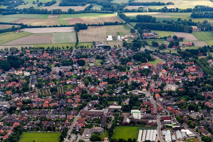 Vue du village de Glandorf en Basse-Saxe