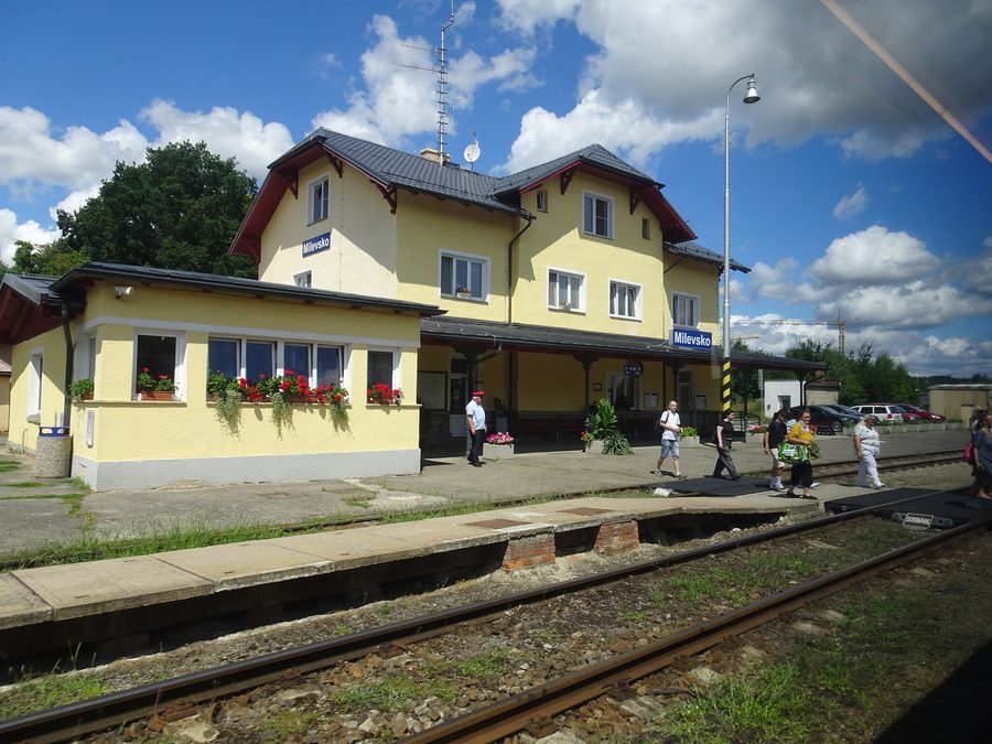 Bâtiment de la gare à Milevsko dans l’Okres Písek, Tchéquie