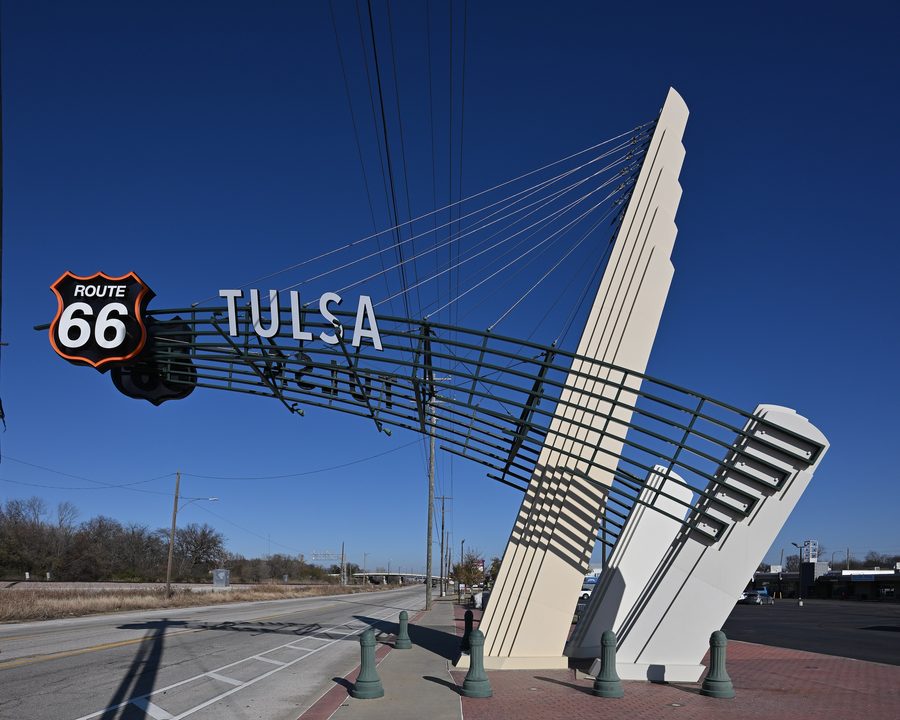 Panneau Route 66 sur Southwest Boulevard à Tulsa