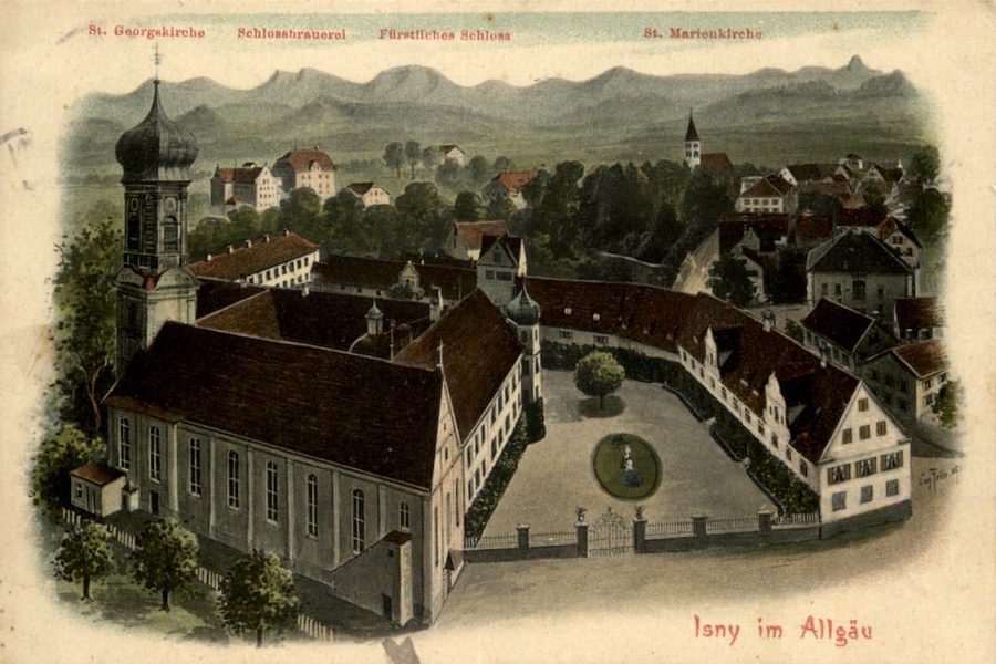 Saint-Georges et l’ancien monastère, aujourd’hui château d’Isny dans l’Allgäu