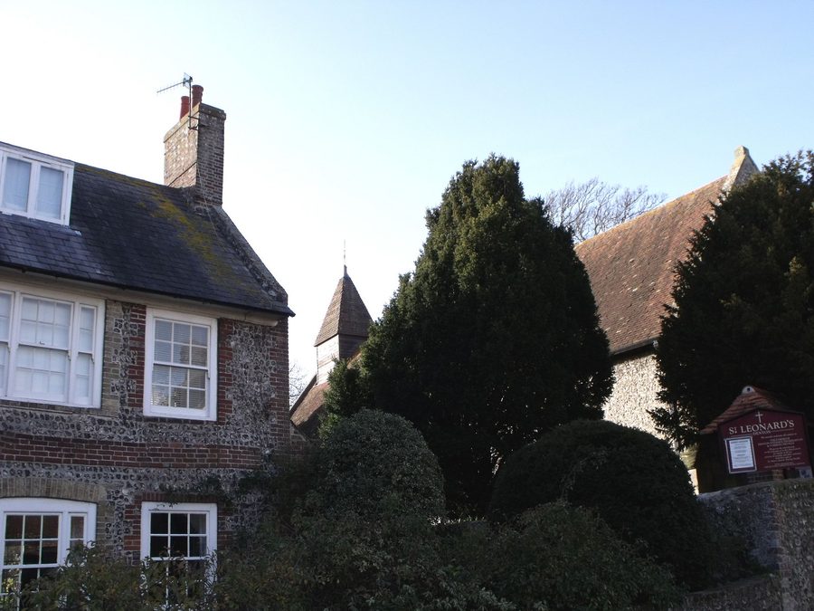 Le manoir et l'église de Denton, East Sussex