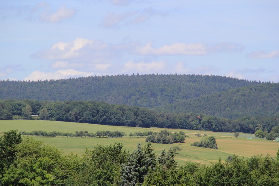 Vue du Glasberg près de Linsengericht depuis Schöllkrippen