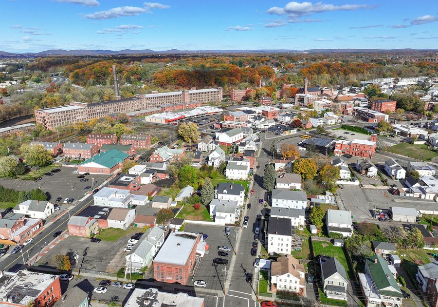Vue aérienne de Chicopee, Massachusetts