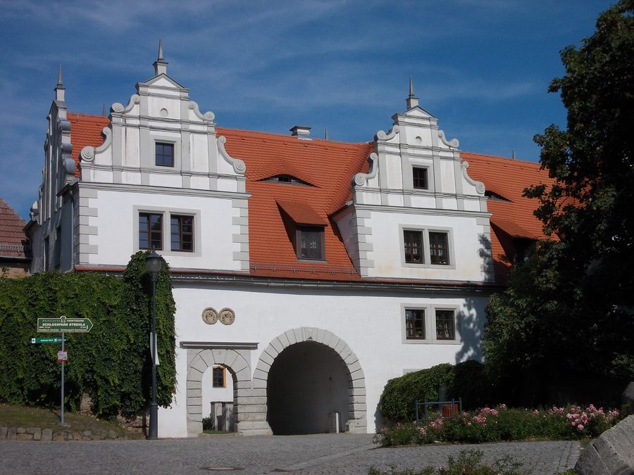 Bâtiment-portail du château de Strehla dans l’arrondissement de Meißen