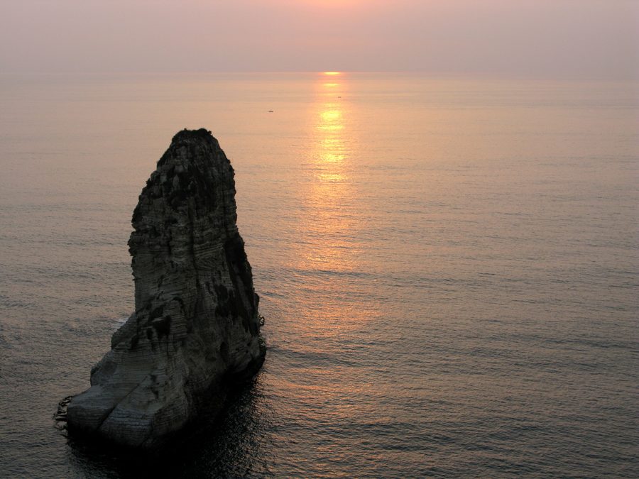 Coucher de soleil sur la mer Méditerranée à Beyrouth