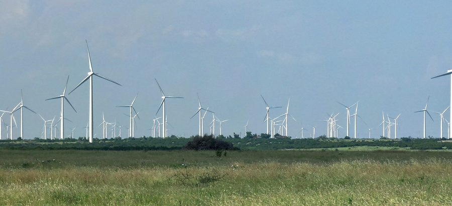 Éoliennes dans un parc éolien du comté de Nolan, Texas