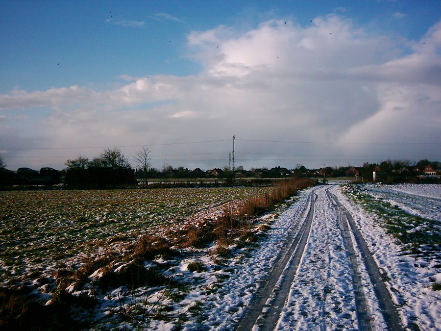 Chemin de campagne à Loxstedt en hiver