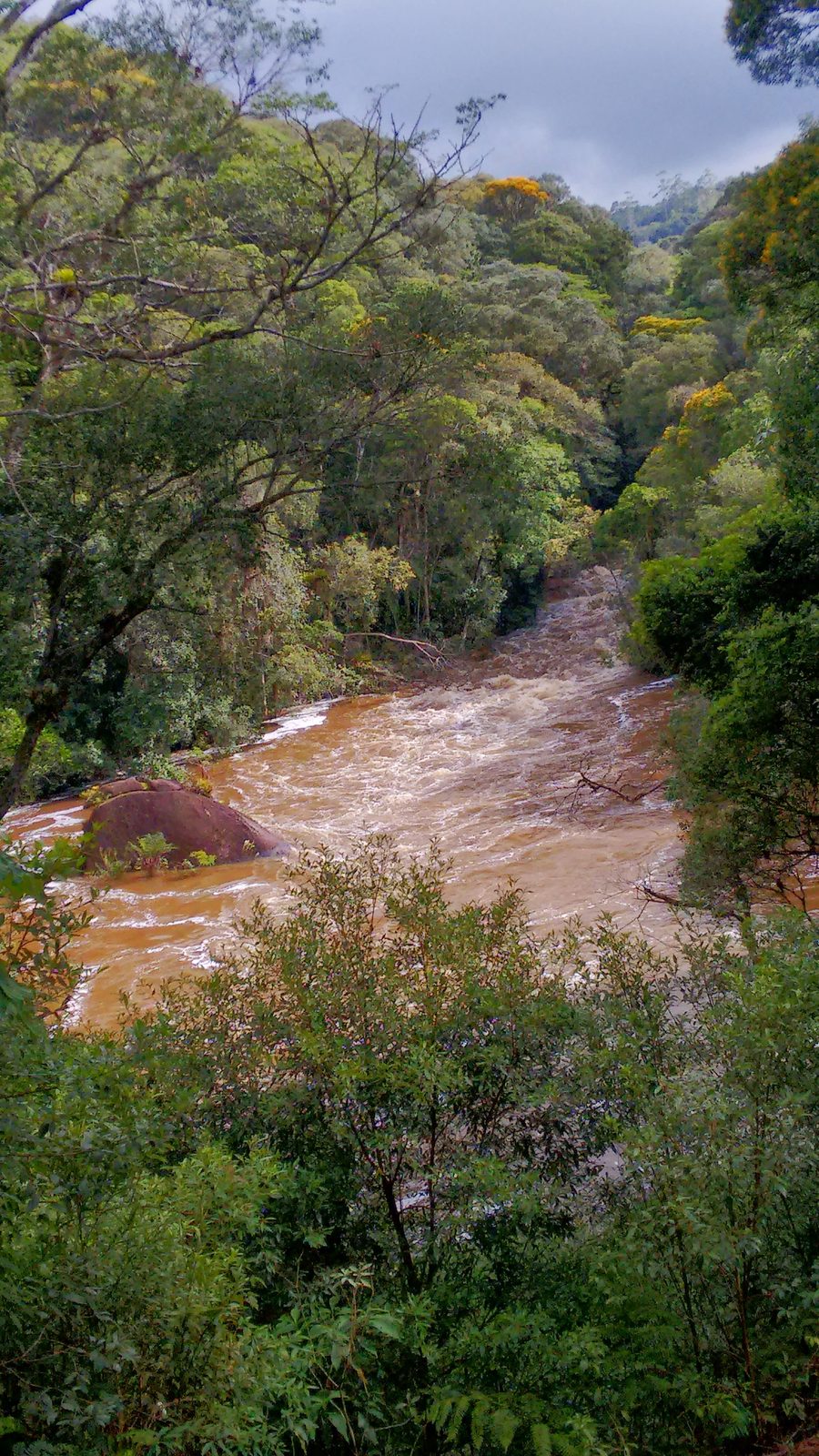 Rio Juquiá, situé dans la commune de Juquitiba, São Paulo, pendant une période de pluie