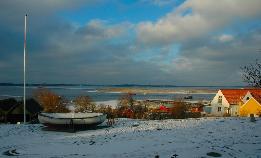 Vue générale du fjord de Roskilde à Jyllinge, Danemark