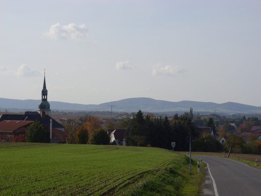 Vue de Crostwitz en Haute-Lusace, un centre de la langue et de la culture sorabes
