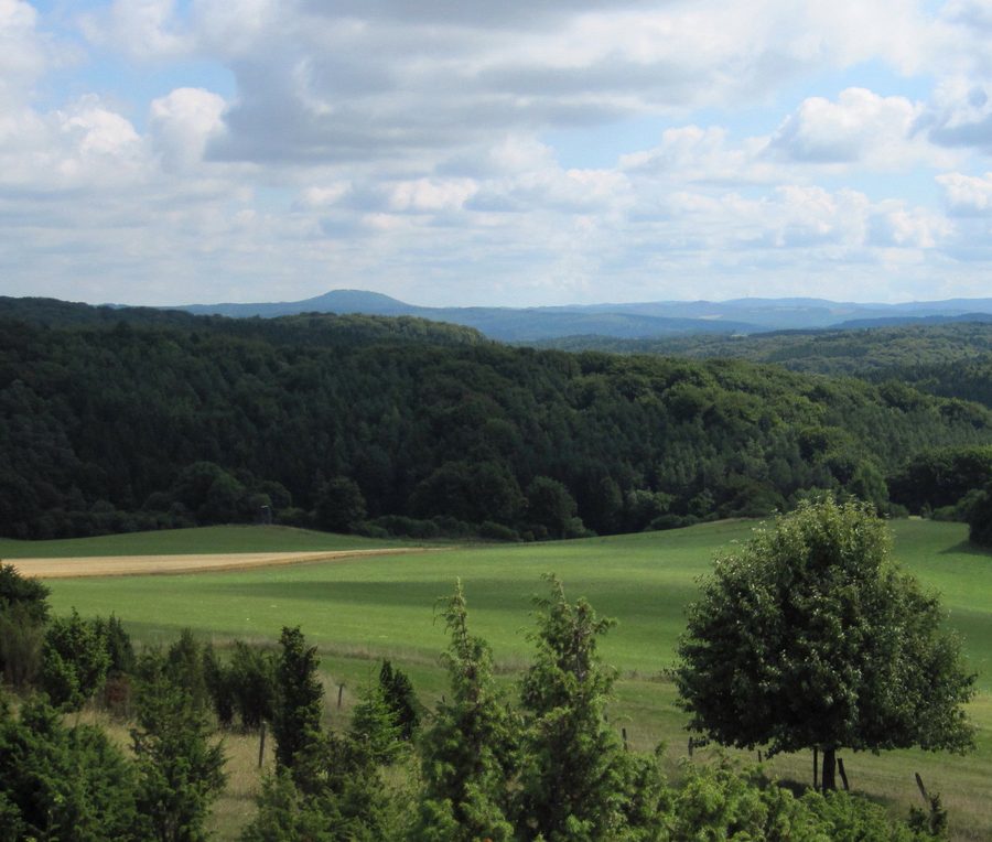 Le mont Aremberg dans l’Eifel, vu depuis un point de vue voisin