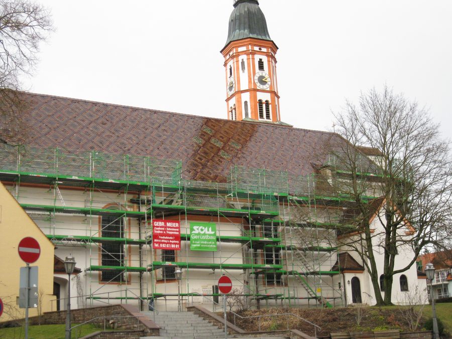Vue extérieure de l’église paroissiale Saint-Michel à Mering, Bavière