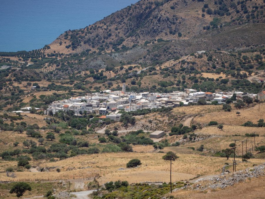 Vue de Kerames, Crète, depuis le nord-est