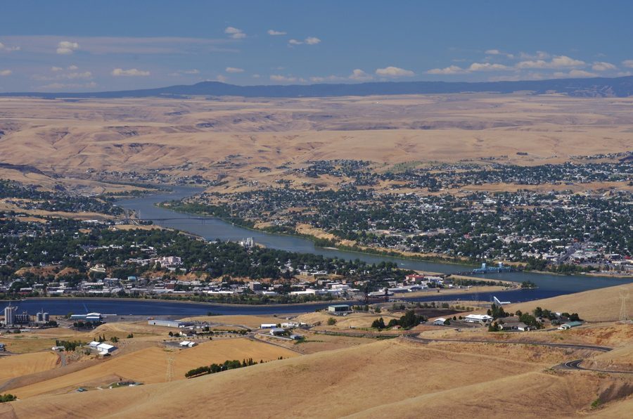 Confluence de la Clearwater River et de la Snake River à Lewiston, Idaho