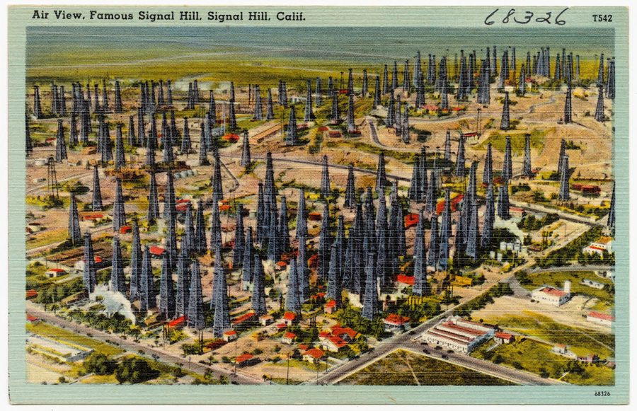 Vue aérienne de Signal Hill, Californie