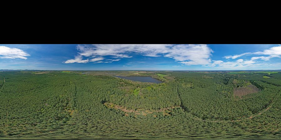 Vue panoramique de la réserve naturelle du Teichgebiet Biehla-Weißig près de Kamenz, en Saxe