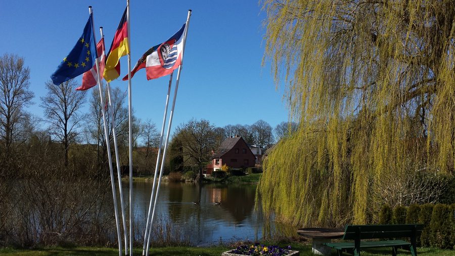 Étang du village à Malkwitz près de Malente dans le Schleswig-Holstein