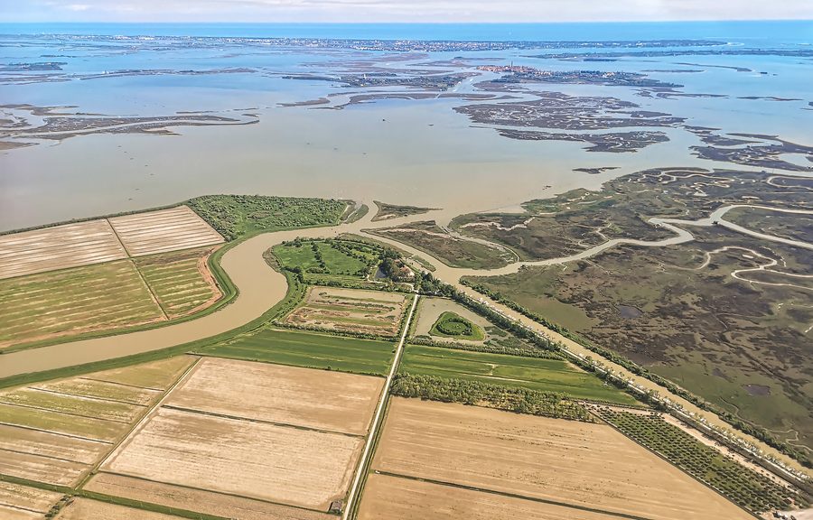Paysage lagunaire à l’ancien embouchure de la Sile au nord de Venise