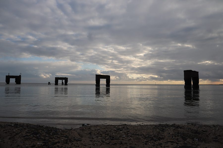 Ancien embarcadère de ferry dans la baie de Jade près d’Eckwarderhörne